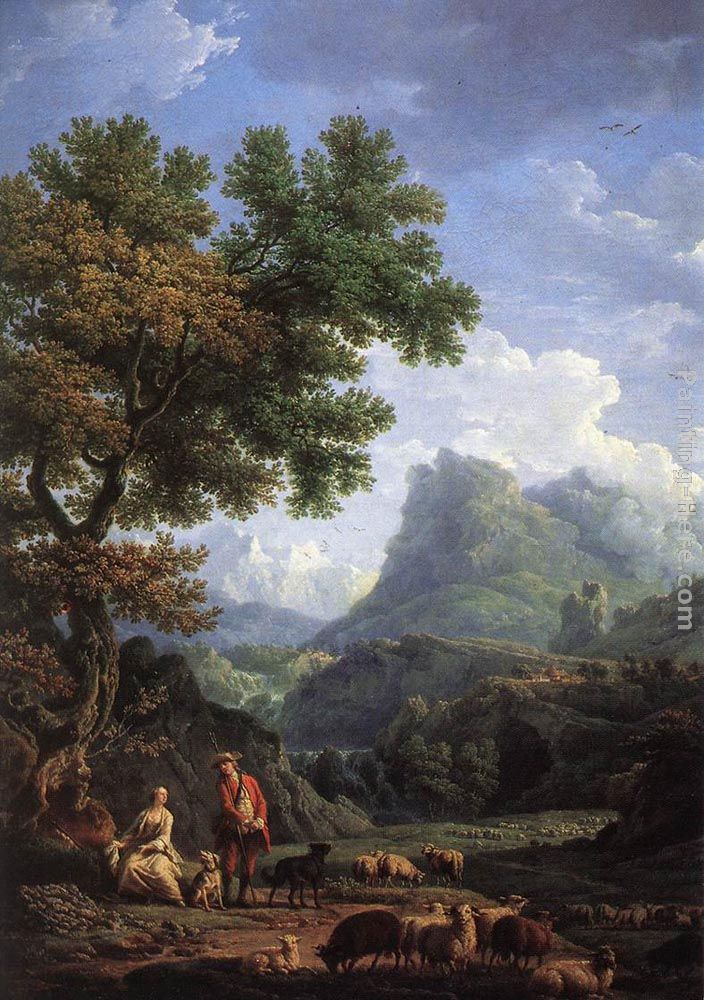 Shepherd in the Alps painting - Claude-Joseph Vernet Shepherd in the Alps art painting